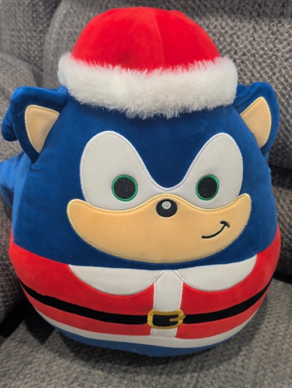 Squishmallows Sonic the Hedgehog Blue Red Holiday Santa Plush Pillow 14"